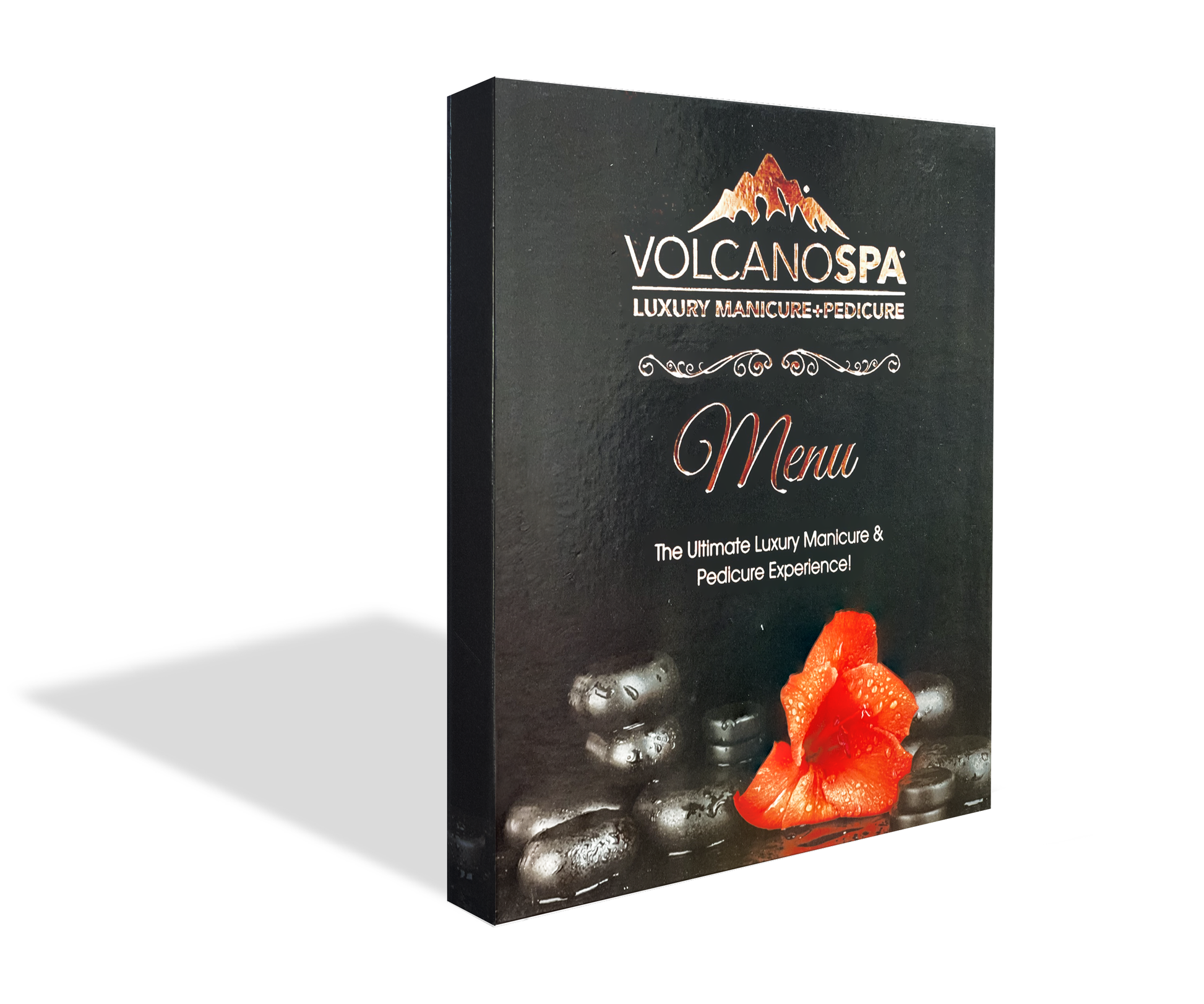 La palm volcano spa cover menu - peach - menu