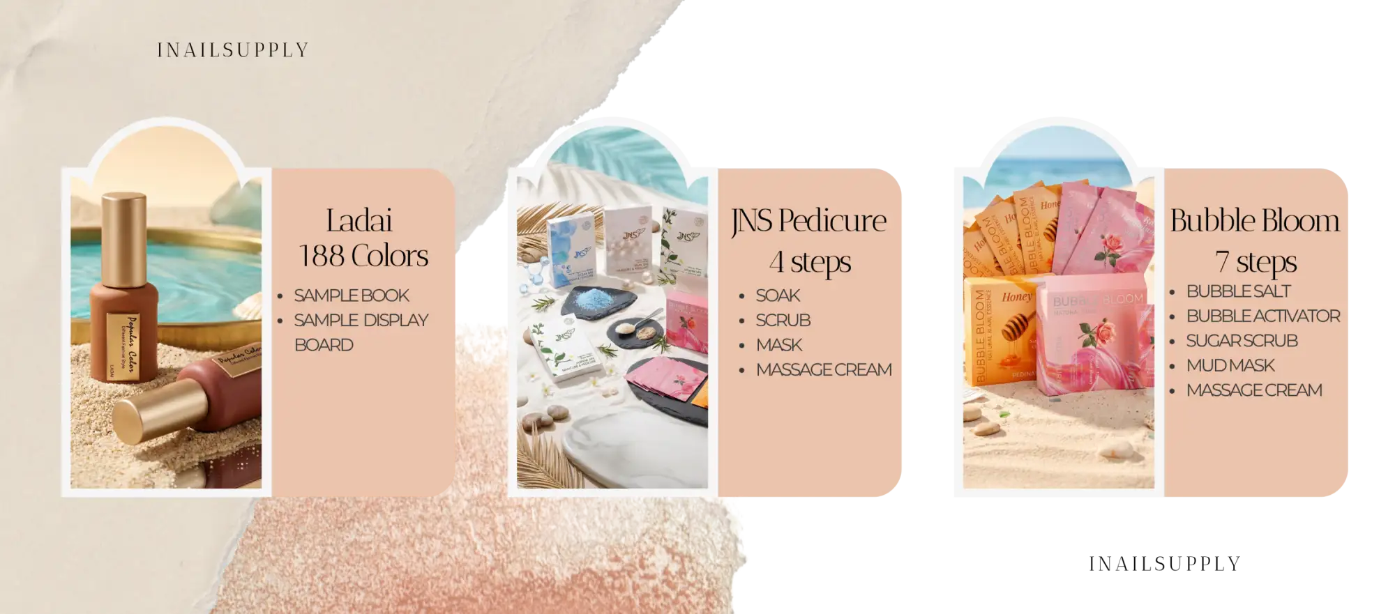 Ladai 188 colors nail polish in a sleek, amber glass bottle with a gold cap.