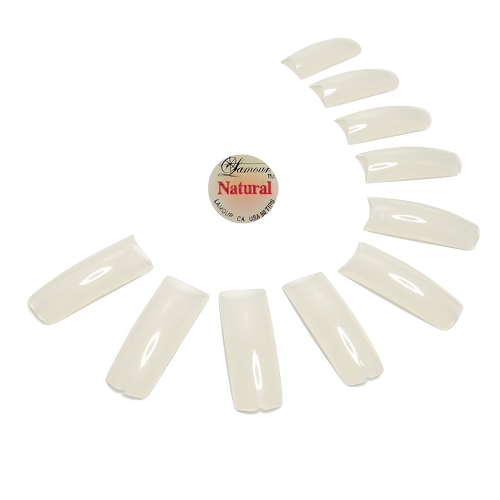 Lamour tips natural 50 pcs (10 pks) - nail tips