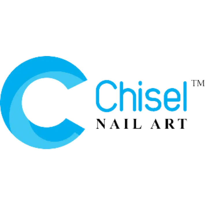 Logo for Chisel Nail Art featuring a stylized blue ’C’ and text.