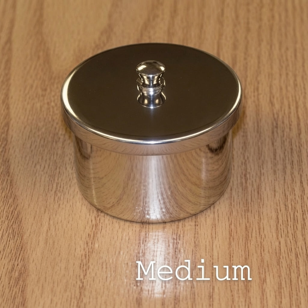 Medium stainless steel powder dish - steel powder dish