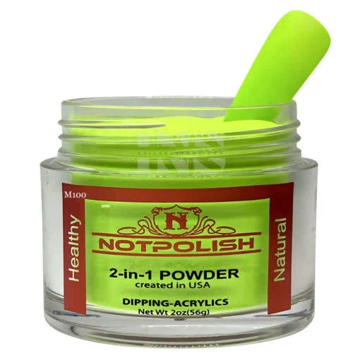 NOTPOLISH 2 in 1 Powder - M100 Hot Lime Bling - 2 oz -