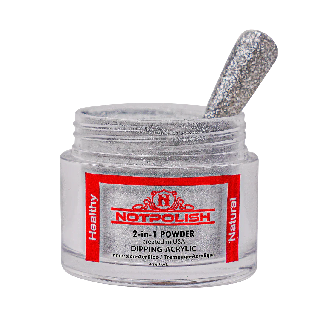 Notpolish 2 in 1 powder - m27 silver star - 2 oz - acrylic