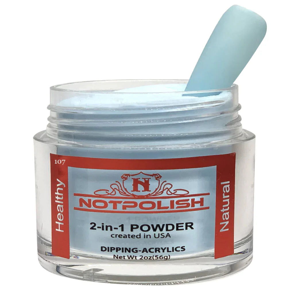 Notpolish 2 in 1 powder - og107 azure - 2 oz - dip polish