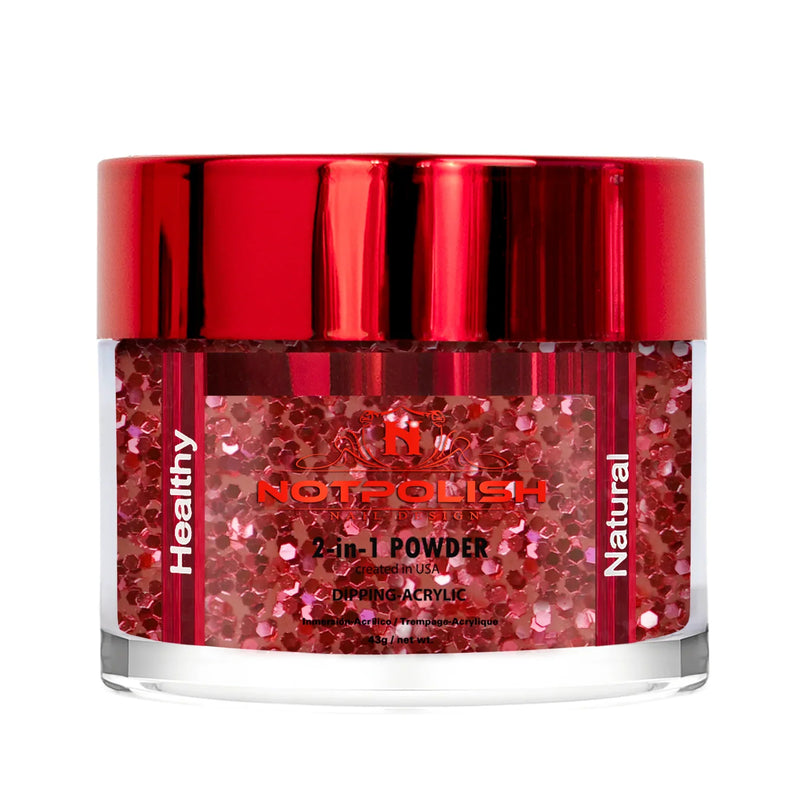 Notpolish 2 in 1 powder - og173 rose sparkle - 2 oz - dip