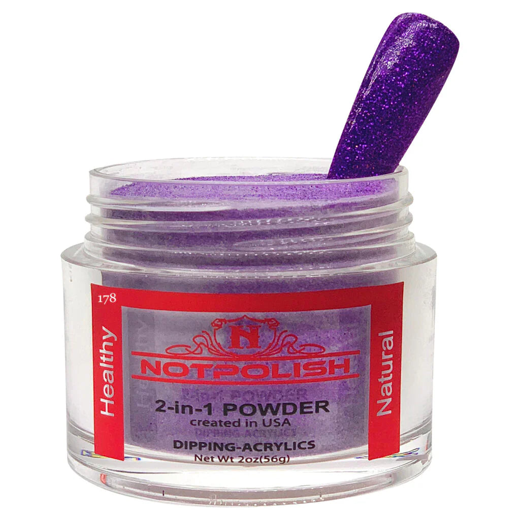Notpolish 2 in 1 powder - og178 purple kisses - 2 oz - dip