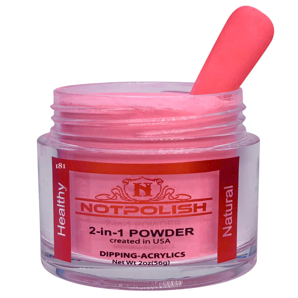 Notpolish 2 in 1 powder - og181 red crush - 2 oz - dip