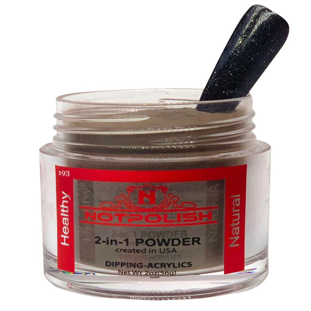 Notpolish 2 in 1 powder - og193 black diamond - 2 oz - dip