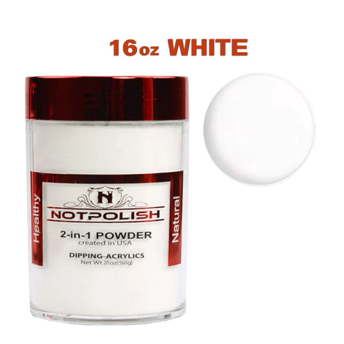 NOTPOLISH 2 in 1 Powder - OG02 White Refill - 16 oz