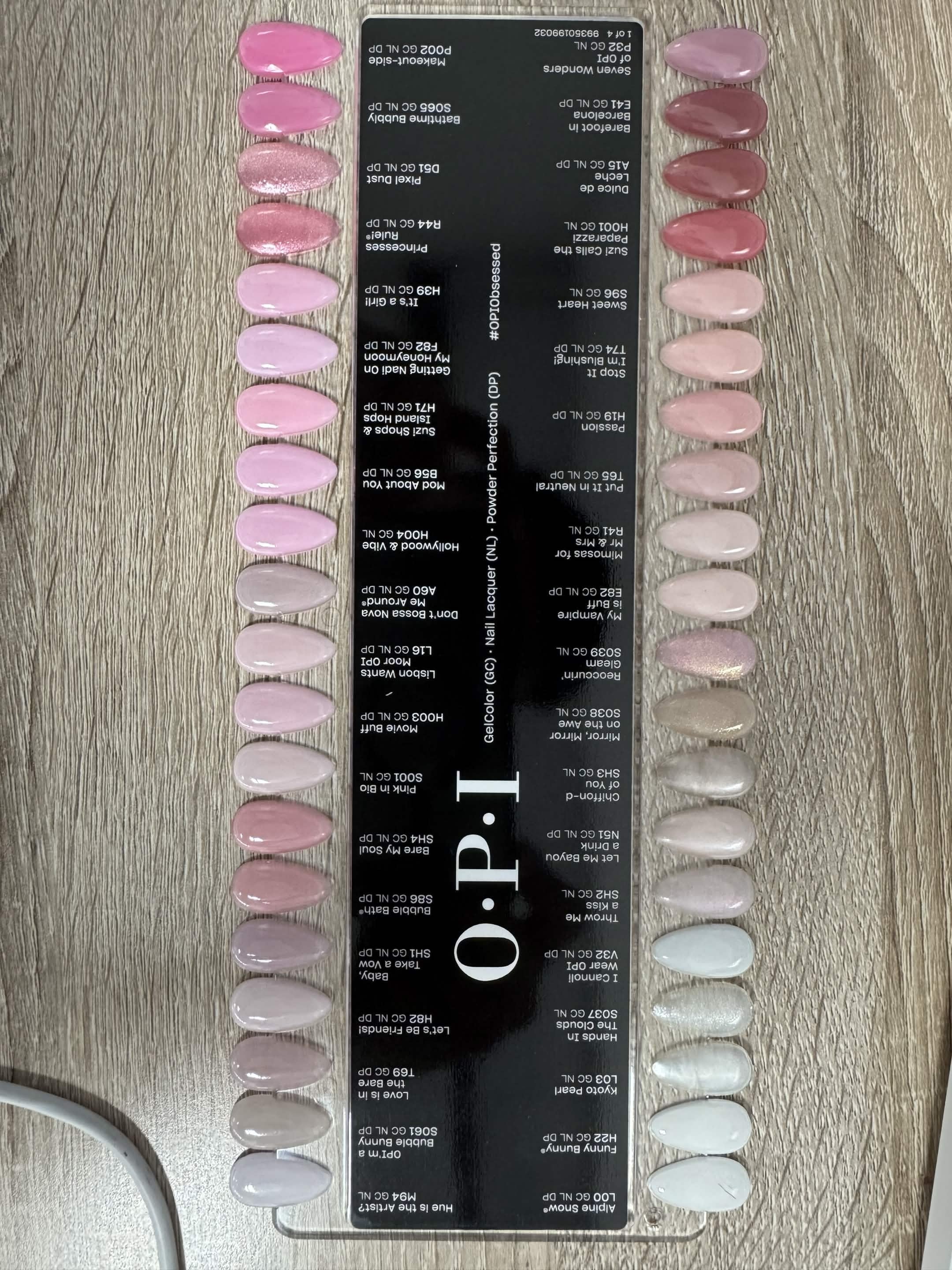 Opi chart 160 colors - black (4 pieces) - color chart