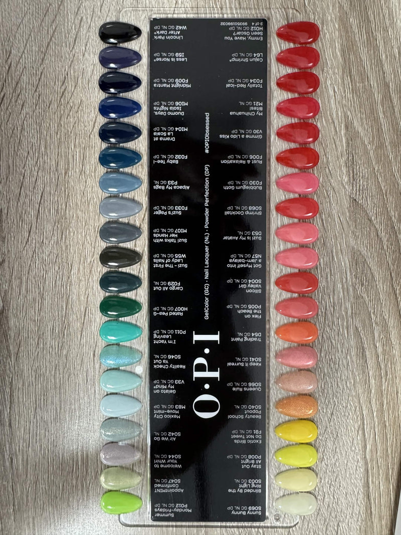 Opi chart 160 colors - black (4 pieces) - color chart