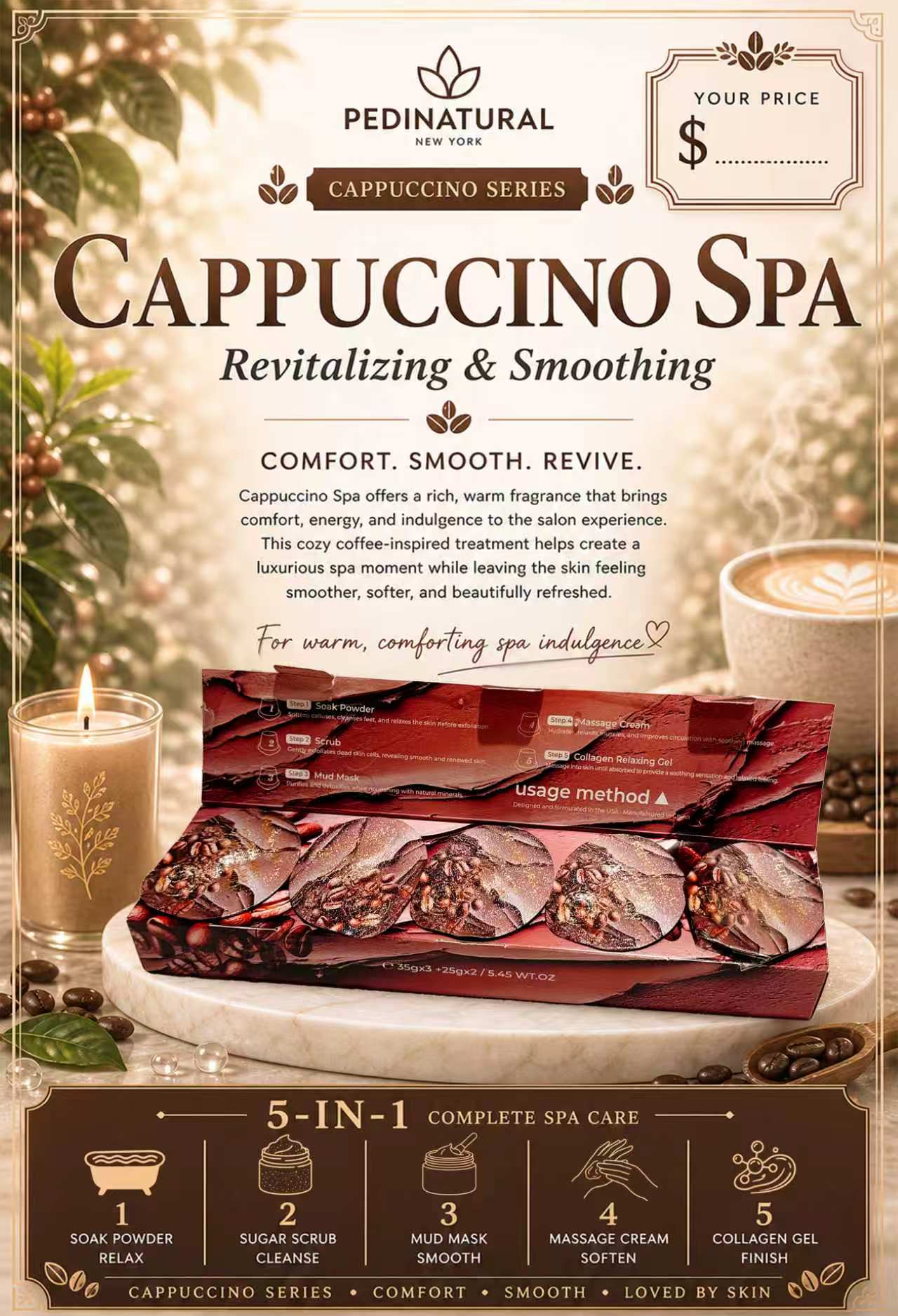 PEDINATURAL Cappuccino Spa 5-IN-1 Pod Kit