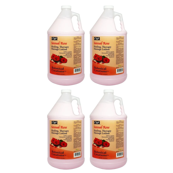 Pro nail massage lotion sensual rose gallon 4/box - spa