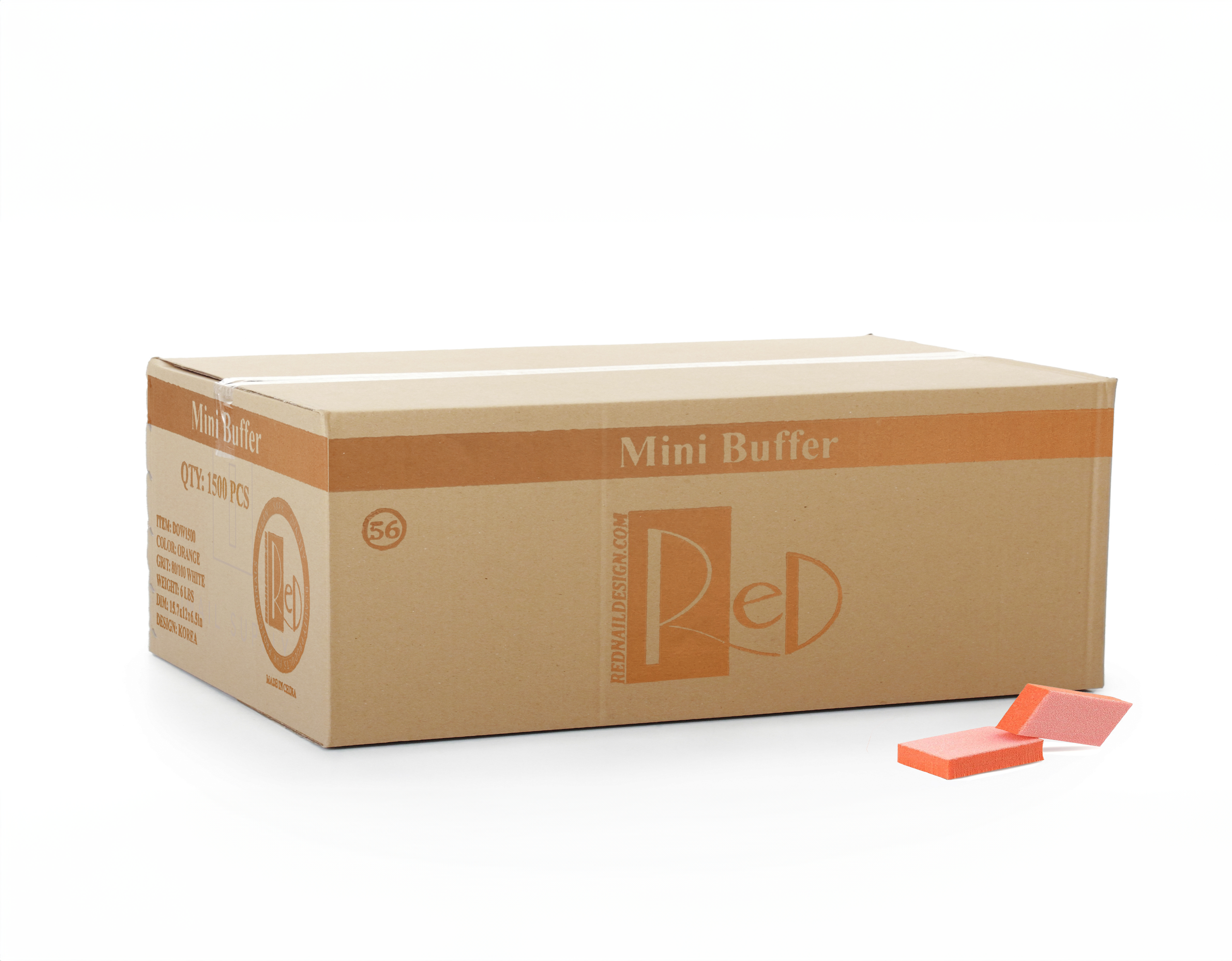Red buffer mini orange white 80/100 1500pcs/case - buffer