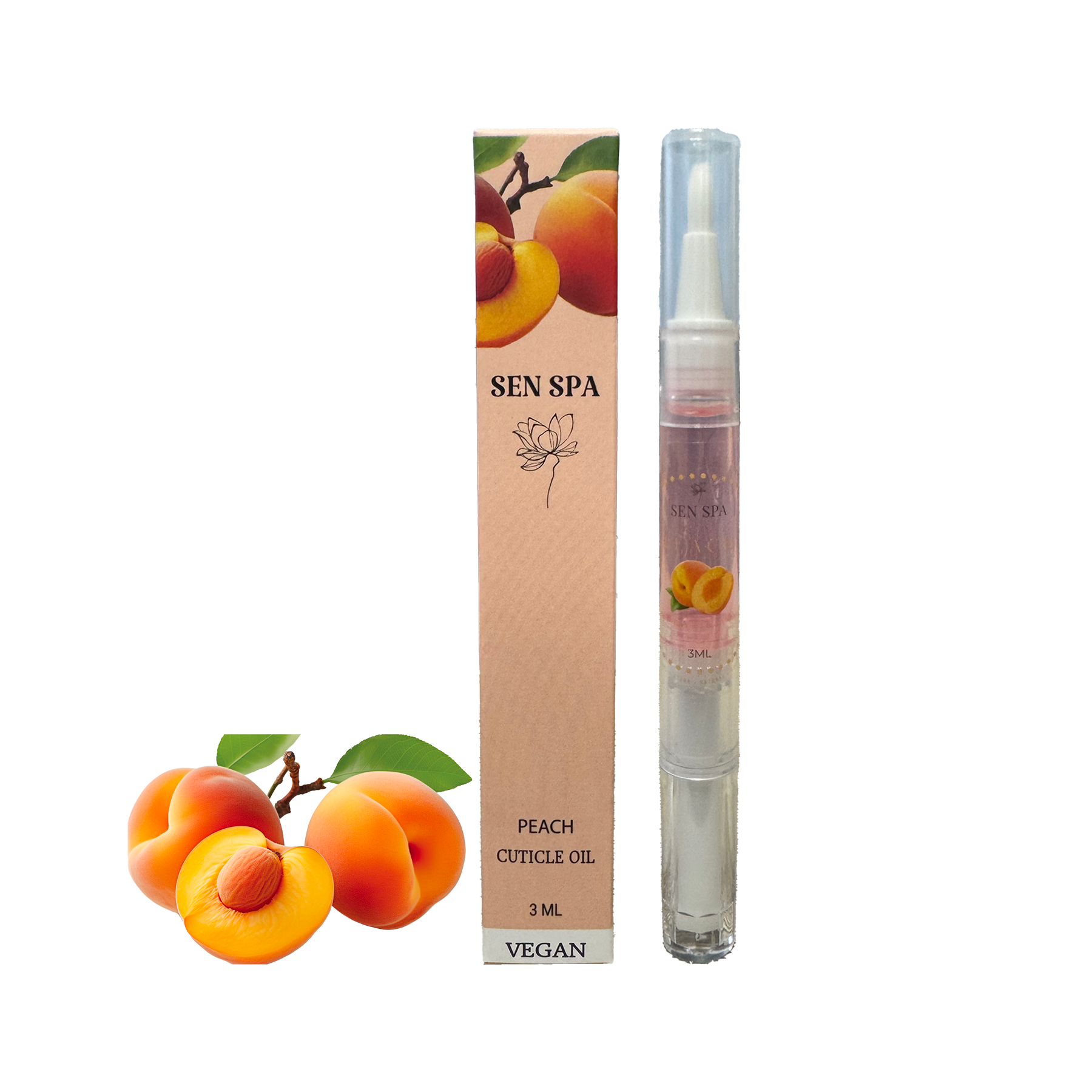 Sen spa cuticle oil pen - buy 1 get 1 - peach - cuticle oil