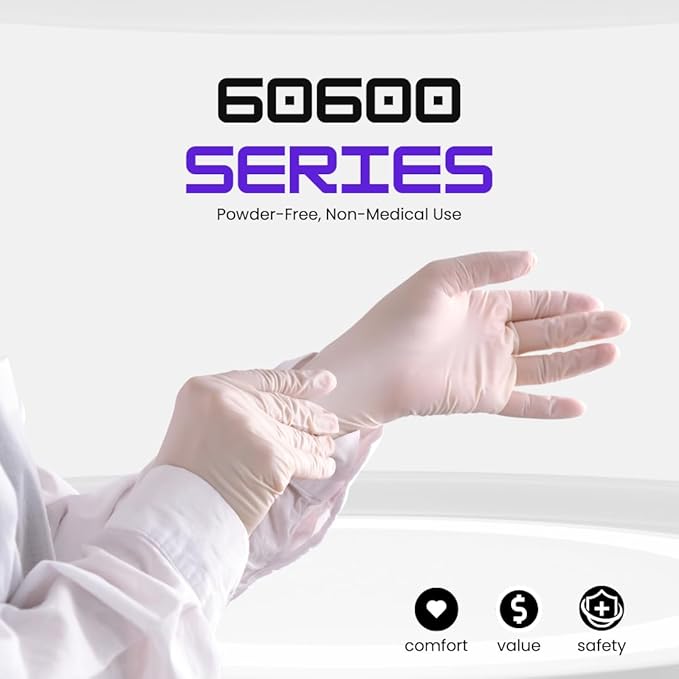 Shamrock 60600 series powder free latex gloves single