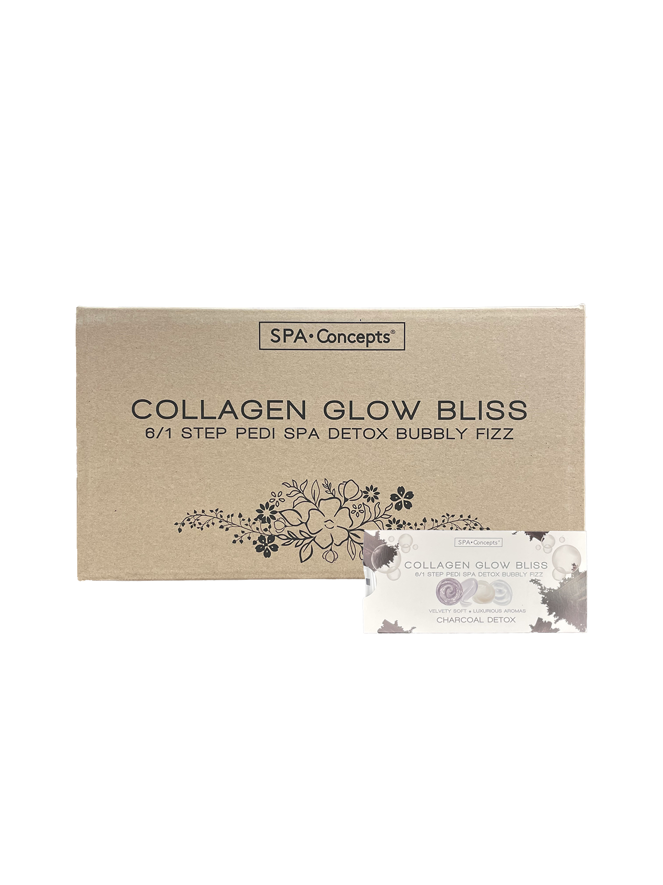 Spa concept collagen bubbly fizz 6 in 1 - charcoal detox