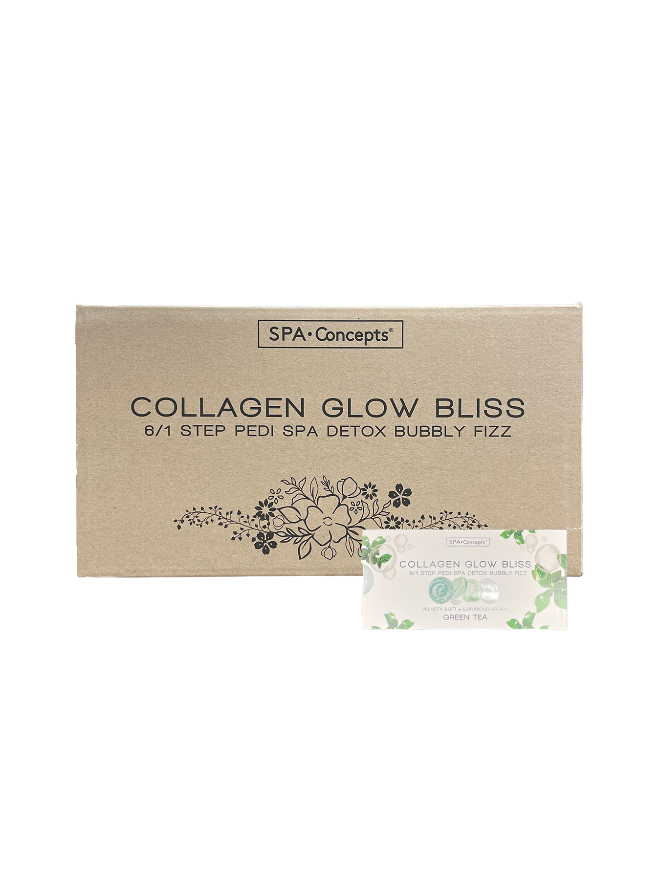 Spa concept collagen bubbly fizz 6 in 1 - green tea 48/box
