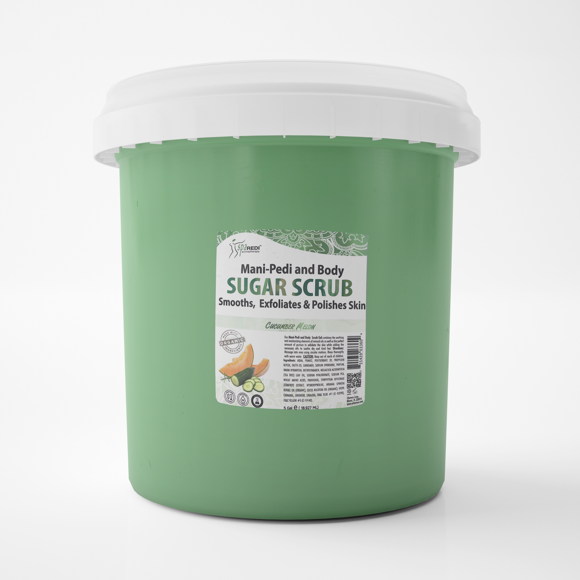 Spa redi sugar scrub cucumber melon bucket - sugar scrub