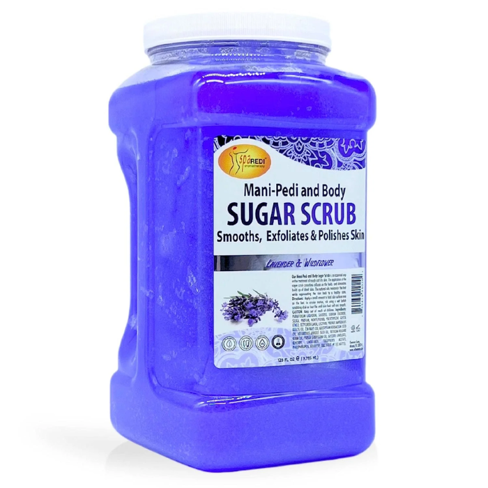 Spa redi sugar scrub lavender & wildflower gallon 4/box