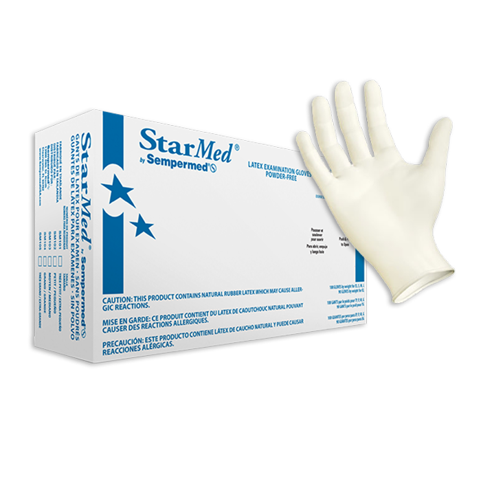 Starmed latex powder free gloves small 10/box - gloves
