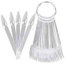 STILETTO Nail Tip CLEAR Polish Display w/ RING (40 pcs) -