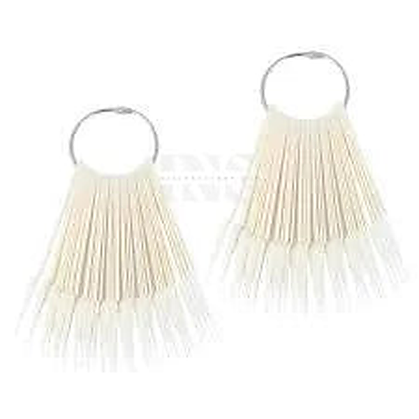 STILETTO Nail Tip NATURAL Polish Display w/ RING (40 pcs)
