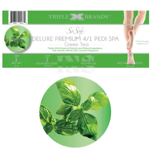 TRIPLE X Deluxe Premium 4 In 1 Pedi Spa Tray- Green Tea 48/box