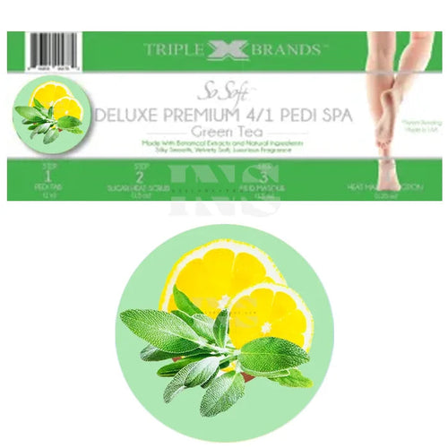 TRIPLE X Deluxe Premium 4 In 1 Pedi Spa Tray- Lemon Sage  60/Box