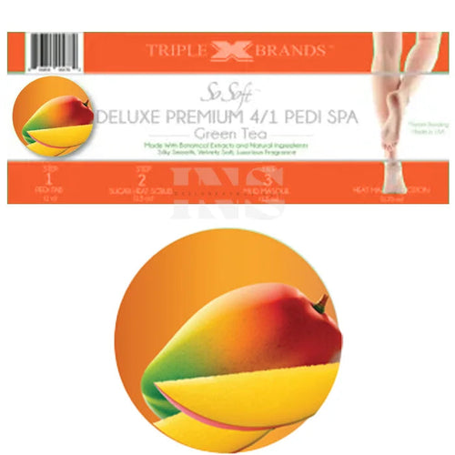 TRIPLE X Deluxe Premium 4 In 1 Pedi Spa Tray- Mango 48/box