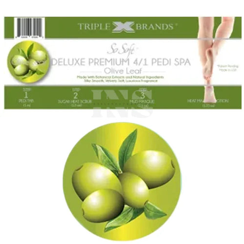 TRIPLE X Deluxe Premium 4 In 1 Pedi Spa Tray- Olive Leaf 48/box