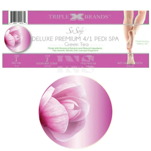 TRIPLE X Deluxe Premium 4 In 1 Pedi Spa Tray- Pink Magnolia 48/box