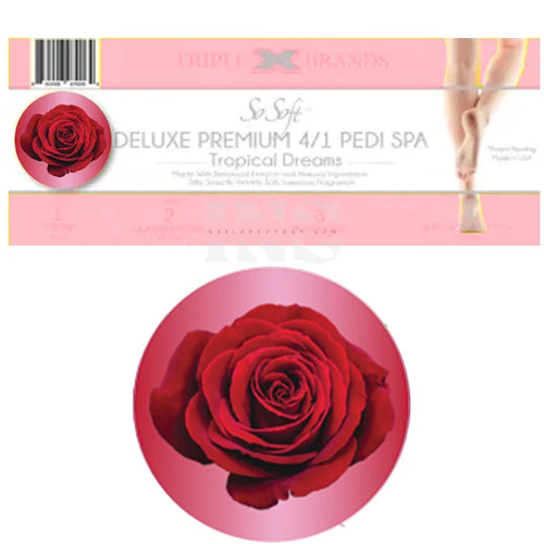 TRIPLE X Deluxe Premium 4 In 1 Pedi Spa Tray-Rose 48/box
