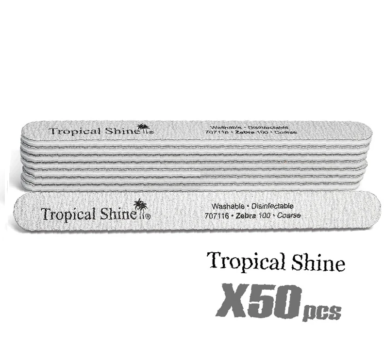 Tropical shine nail file zebra 100/100 50/pk