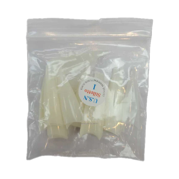 Usn tips stiletto - natural 10/pack - #01 - nail tips