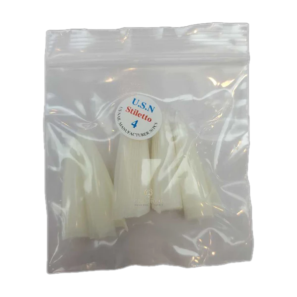 Usn tips stiletto - natural 10/pack - #04 - nail tips