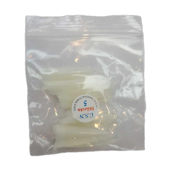 Usn tips stiletto - natural 10/pack - #05 - nail tips