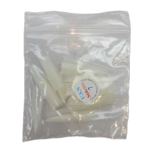 Usn tips stiletto - natural 10/pack - #07 - nail tips