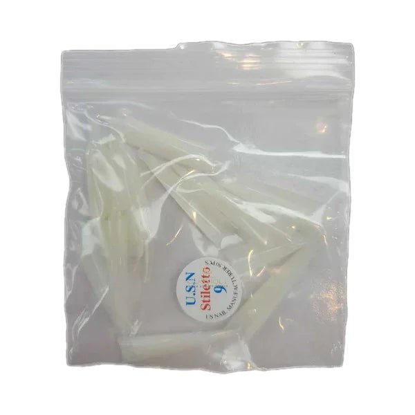 Usn tips stiletto - natural 10/pack - #09 - nail tips