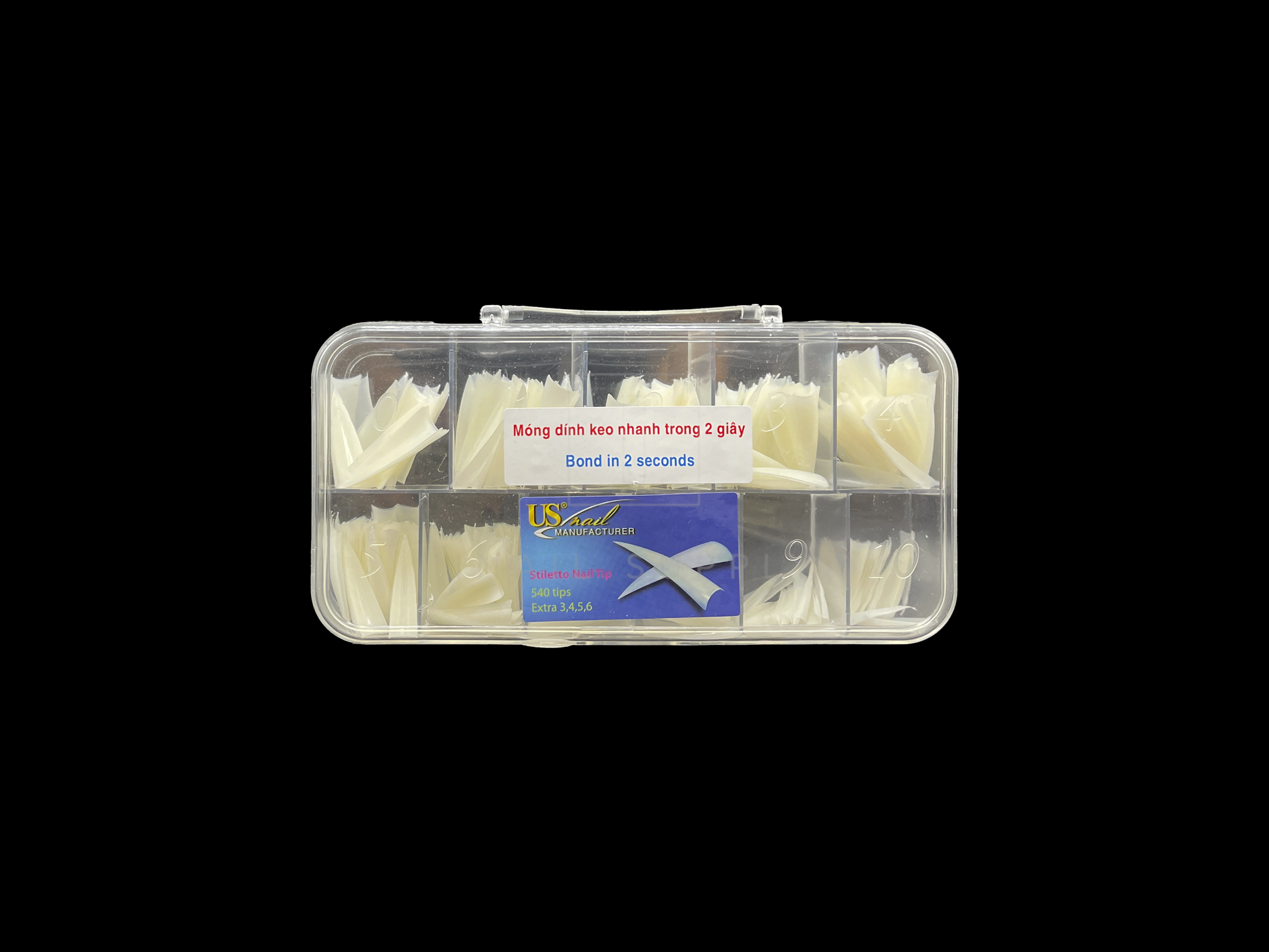 Usn tips stiletto - natural box - nail tipss