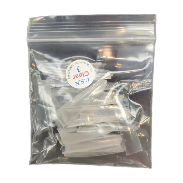 Usn tips straight coffin - clear 10/pack - #03 - nail tips