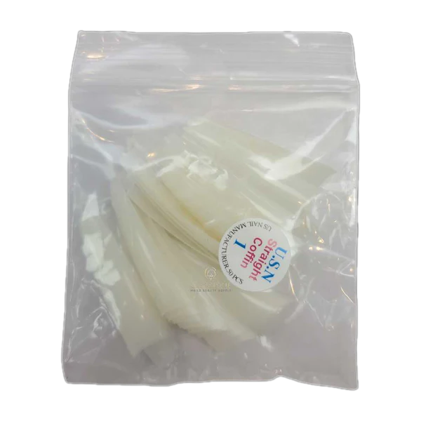 Usn tips straight coffin - natural 10/pack - #01 - nail tips