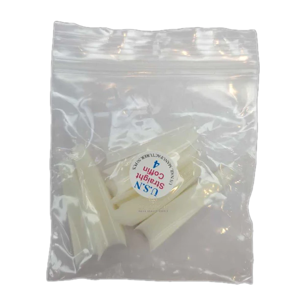 Usn tips straight coffin - natural 10/pack - #04 - nail tips