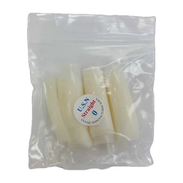 Usn tips straight - natural 10/pack - #00 - nail tips