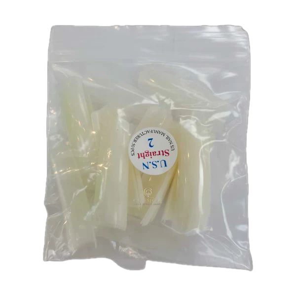 Usn tips straight - natural 10/pack - #02 - nail tips