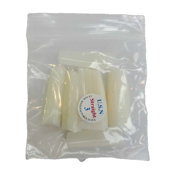 Usn tips straight - natural 10/pack - #03 - nail tips