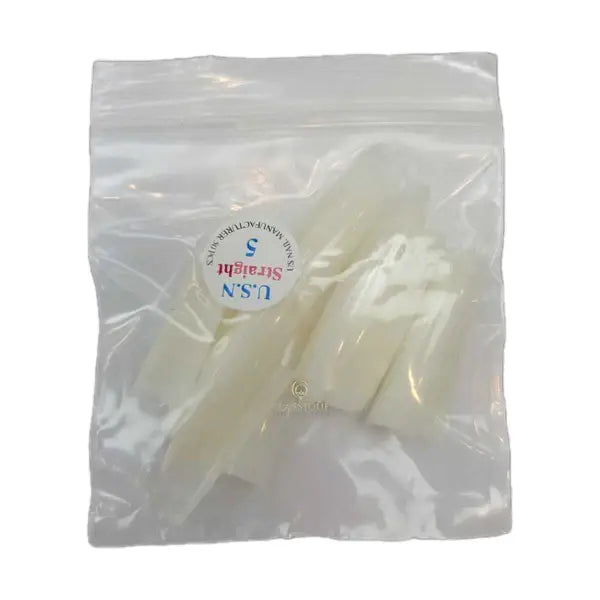Usn tips straight - natural 10/pack - #05 - nail tips