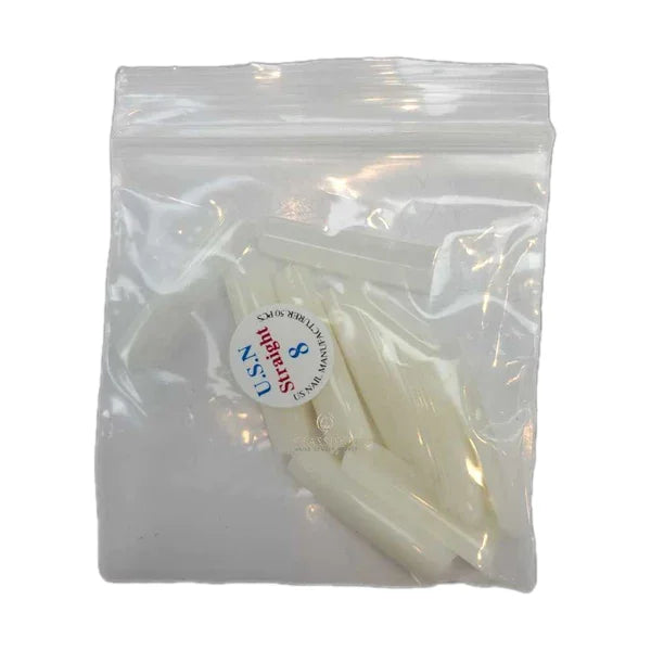 Usn tips straight - natural 10/pack - #08 - nail tips
