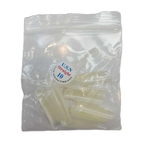 Usn tips straight - natural 10/pack - #10 - nail tips