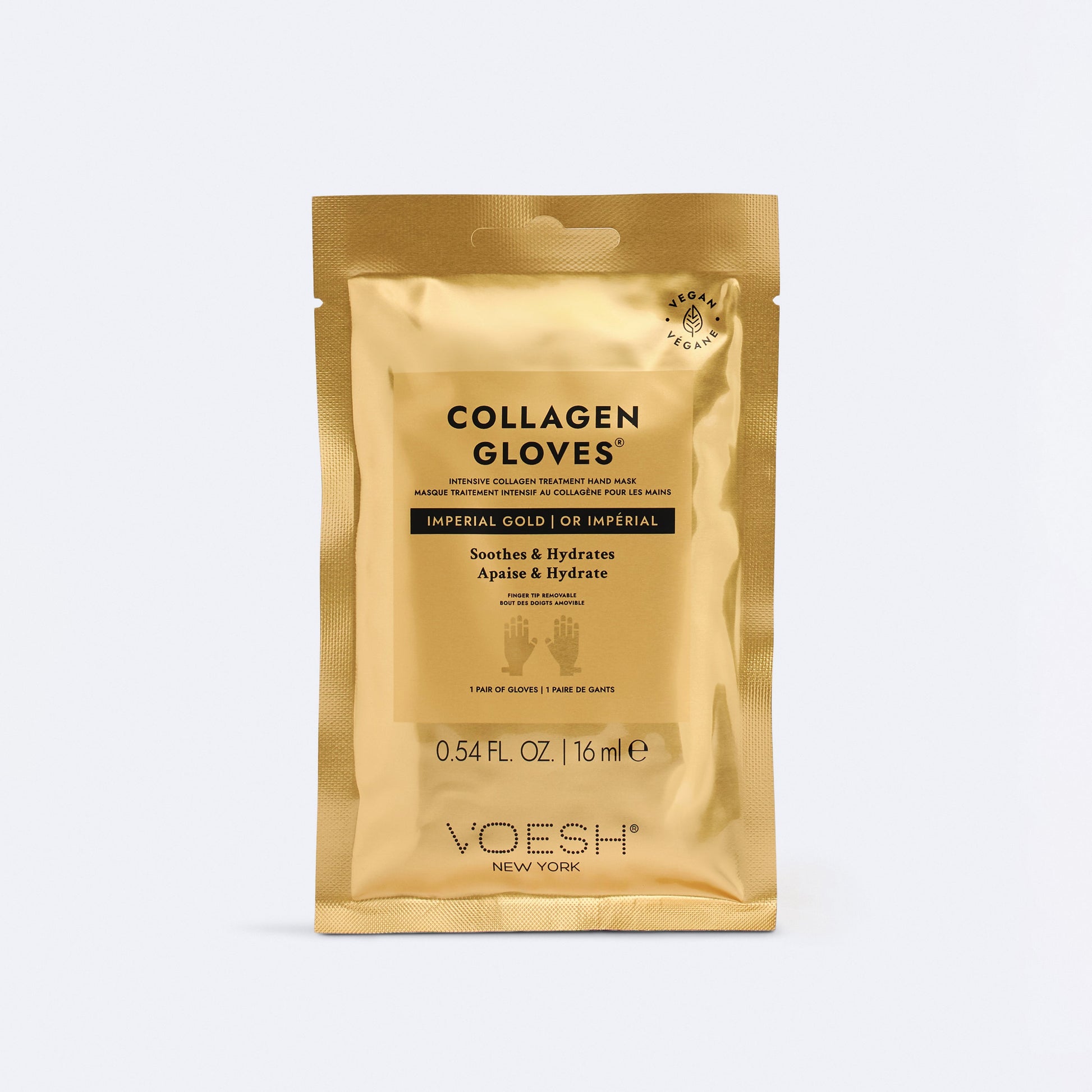 Voesh collagen mask gloves - imperial 24k gold 60/box